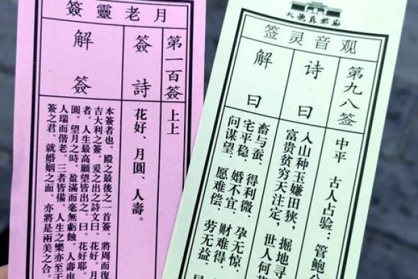 抽签算命观音灵签100签